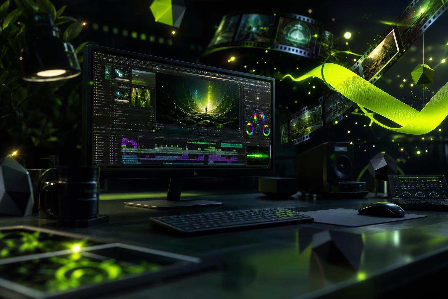 Nova Motion creative video editing workspace with motion graphics timeline